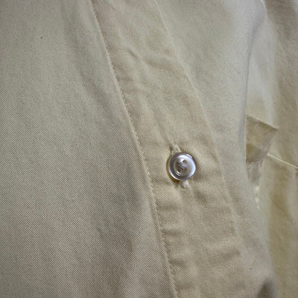 Lands End Button Up Shirt Dress Womens 10 Yellow Short Sleeve Pocket Vintage 90s - Picture 9 of 12